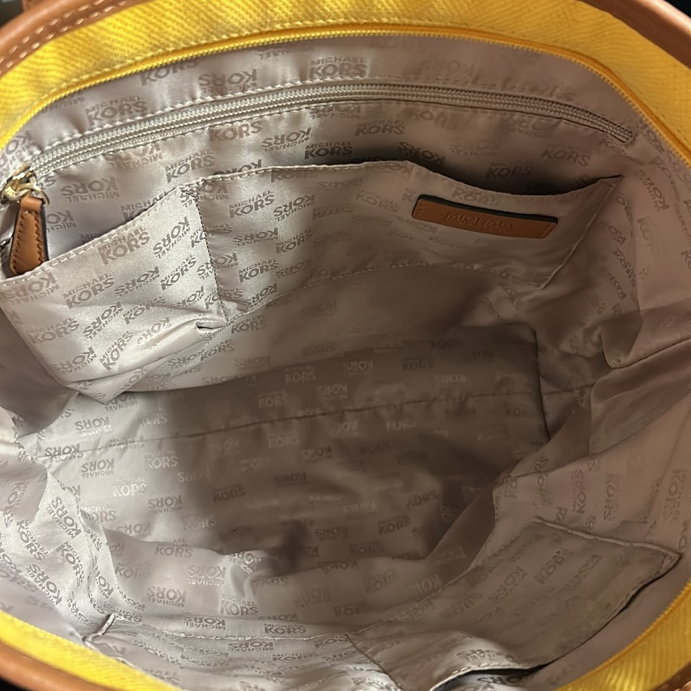 Michael Kors Yellow Canvas Extra Large  Tote Bag - Picture 4 of 4